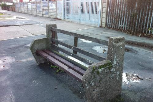 Public bench on Saffron Lane re-appointed after vandalism November 2012