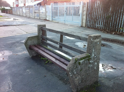 Public bench on Saffron Lane re-appointed after vandalism November 2012