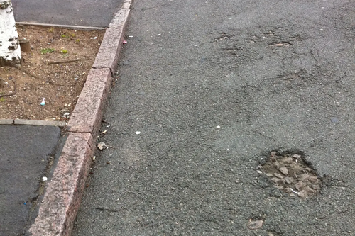 Series of Potholes Reported to Leicester City Council on Broughton Road junction with Melland Place, Freemen Ward