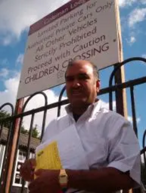 Pratap Jewtha collects signatures for the traffic calming petition