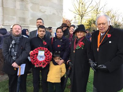 Leicester Liberal Democrats prior to laying a wreath at the Imperial Arch Memorial in Victoria Park