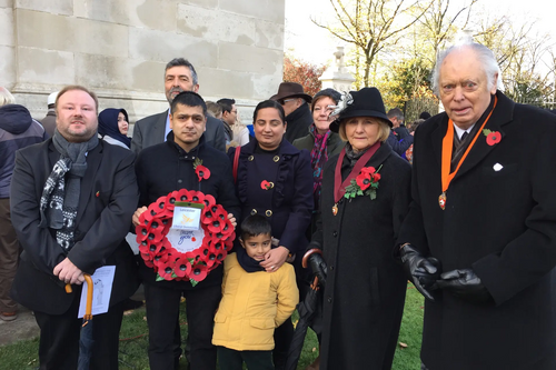 Leicester Liberal Democrats prior to laying a wreath at the Imperial Arch Memorial in Victoria Park