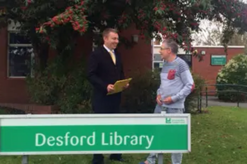 Michael Fighting for Desford Library