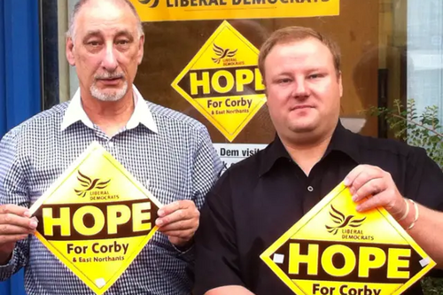 Eyres Monsell Ward, Leicester Campaigners, Tony Faithfull-Wright and Scott Kennedy-Lount at the Corby and North East Northamptonshire Election Campaign