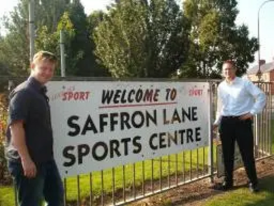 Cllr Dale Keeling & Robin Webber-Jones at Saffron Lane Sports Centre.