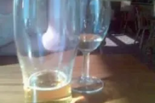 Beer and wine drinks glasses