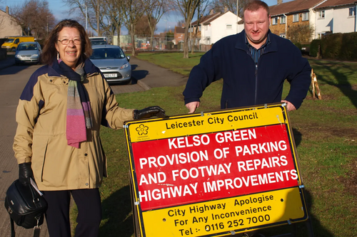 Joan and Scott as work begins at Kelso Green