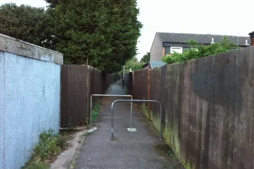 Pathway linking Hillsborough Road Park to Caversham Road after clean up