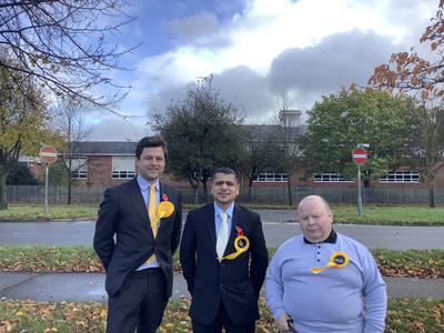 Chris Coghlan, Nitesh Dave and Ian Bradwell. Liberal Democrats PPC's in Leicester's South, East and West Parliamentary Constituencies