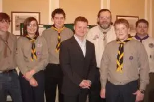 Dale Keeling with Paul Smith and fellow scouts