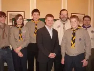 Dale Keeling with Paul Smith and fellow scouts