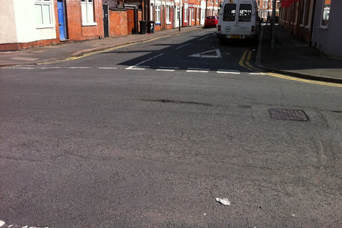 Potholes Reported to Leicester City Council, Jarrom Street / Grasmere Street junction, Castle Ward