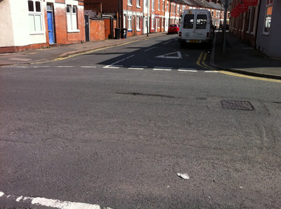 Potholes Reported to Leicester City Council, Jarrom Street / Grasmere Street junction, Castle Ward