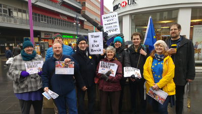 Campaigners and Supporters of Exit From Brexit in Leicester