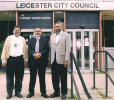 Lib Dem councillors Mussa Saleh, Hashim Panchbaya and Mustafa Karim